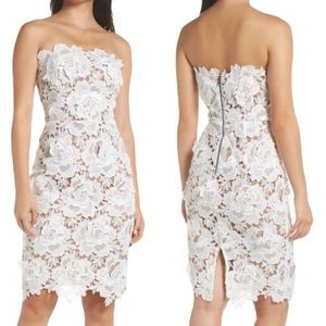 NWT ADELYN RAE Jade Strapless Lace White Dress